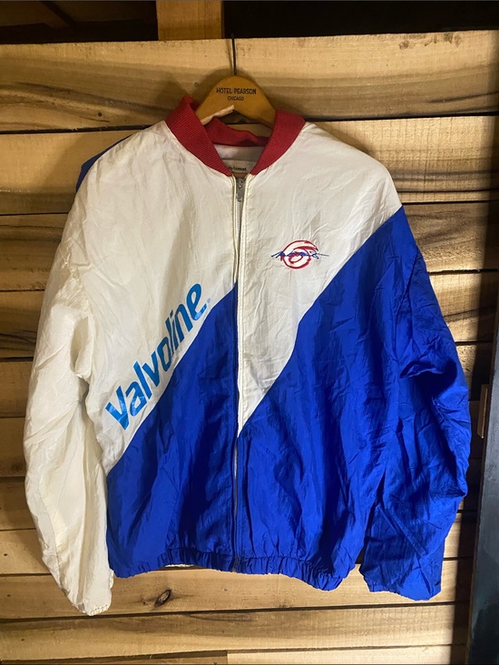 Vintage Other - Vintage 90s Mark Martin Valvoline White & Blue Racing Windbreaker Jacket large